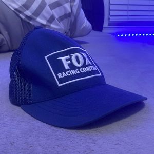 FOX Racing Company navy embroidered cap white mesh flexible fit